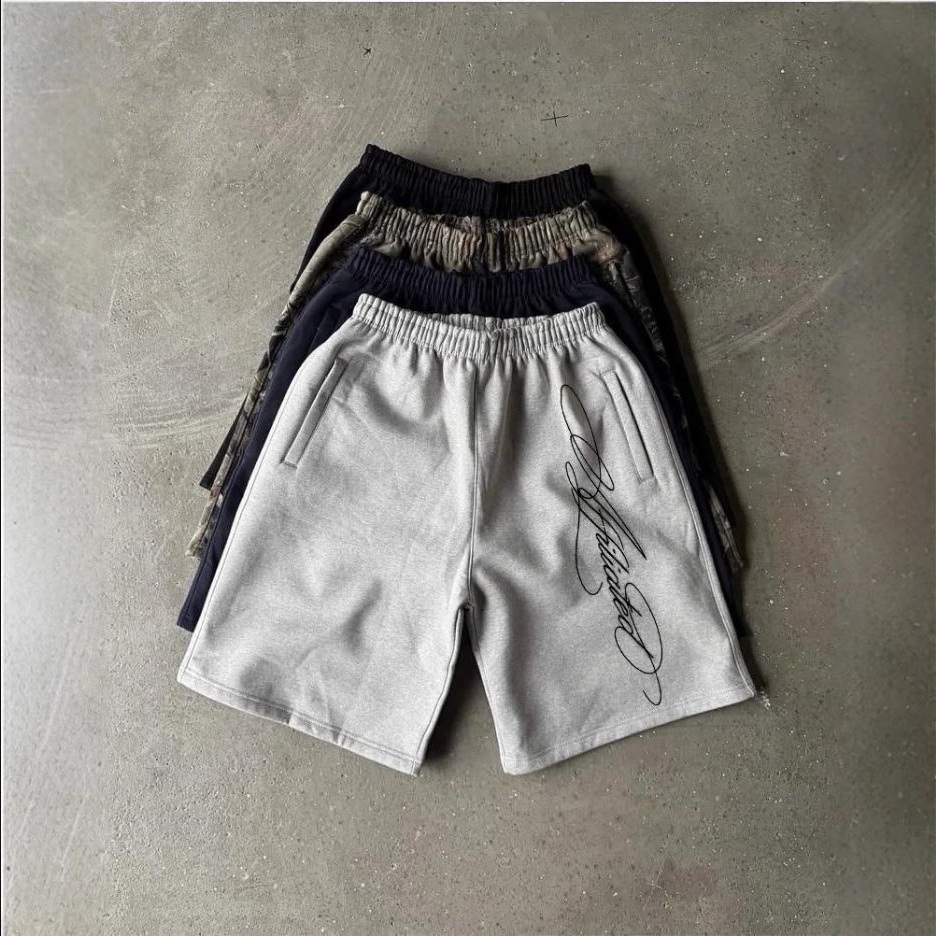 Washed graphic shorts